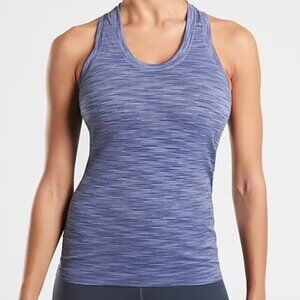 Athleta Racerback Tank XL Blue Heathered Stretch Activewear Workout Top
